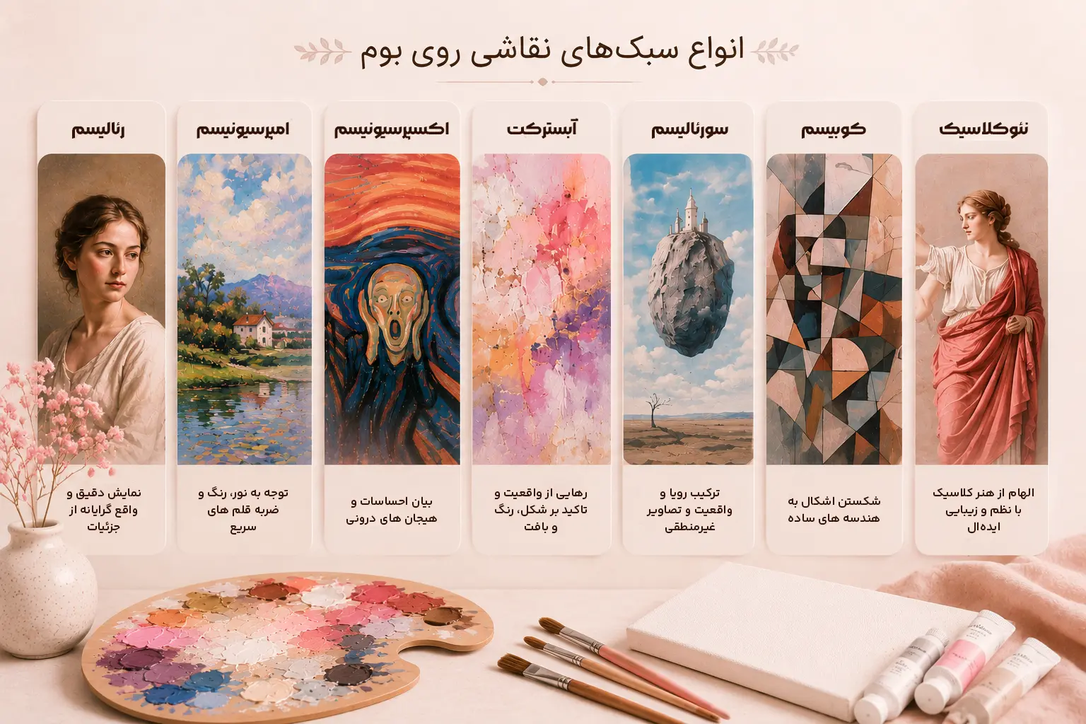 انواع سبک نقاشی روی بوم